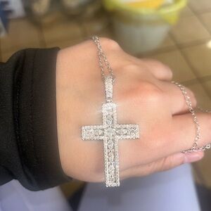 2.09 carat moissanite cross necklace